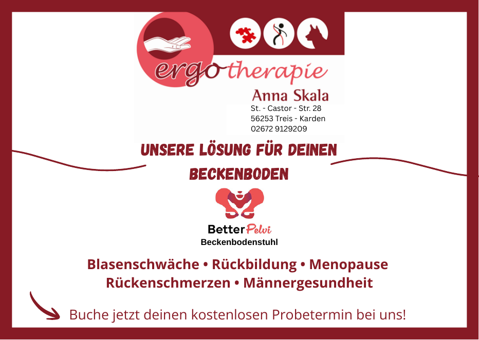 Inkontinenz, Rückenschmerzen, Prostatabeschwerden, Wechseljahre, Menopause, Blasenschwäche, Rückbildung